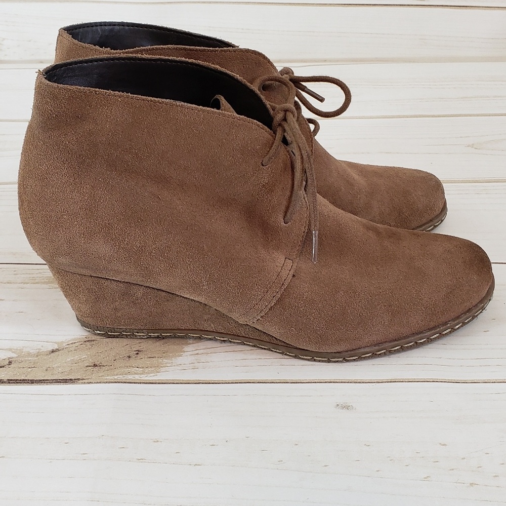 Franco Sarto Suede Wedge Ankle Boots